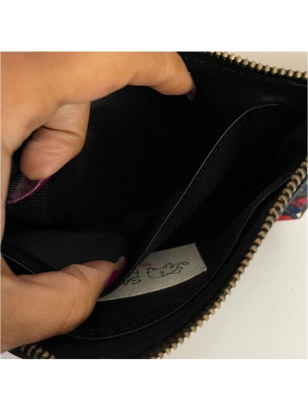 Sanaa Hyder Y2K Denim Leather Clutch ZH Collection Wristlet Retired NWOT - Picture 11 of 13